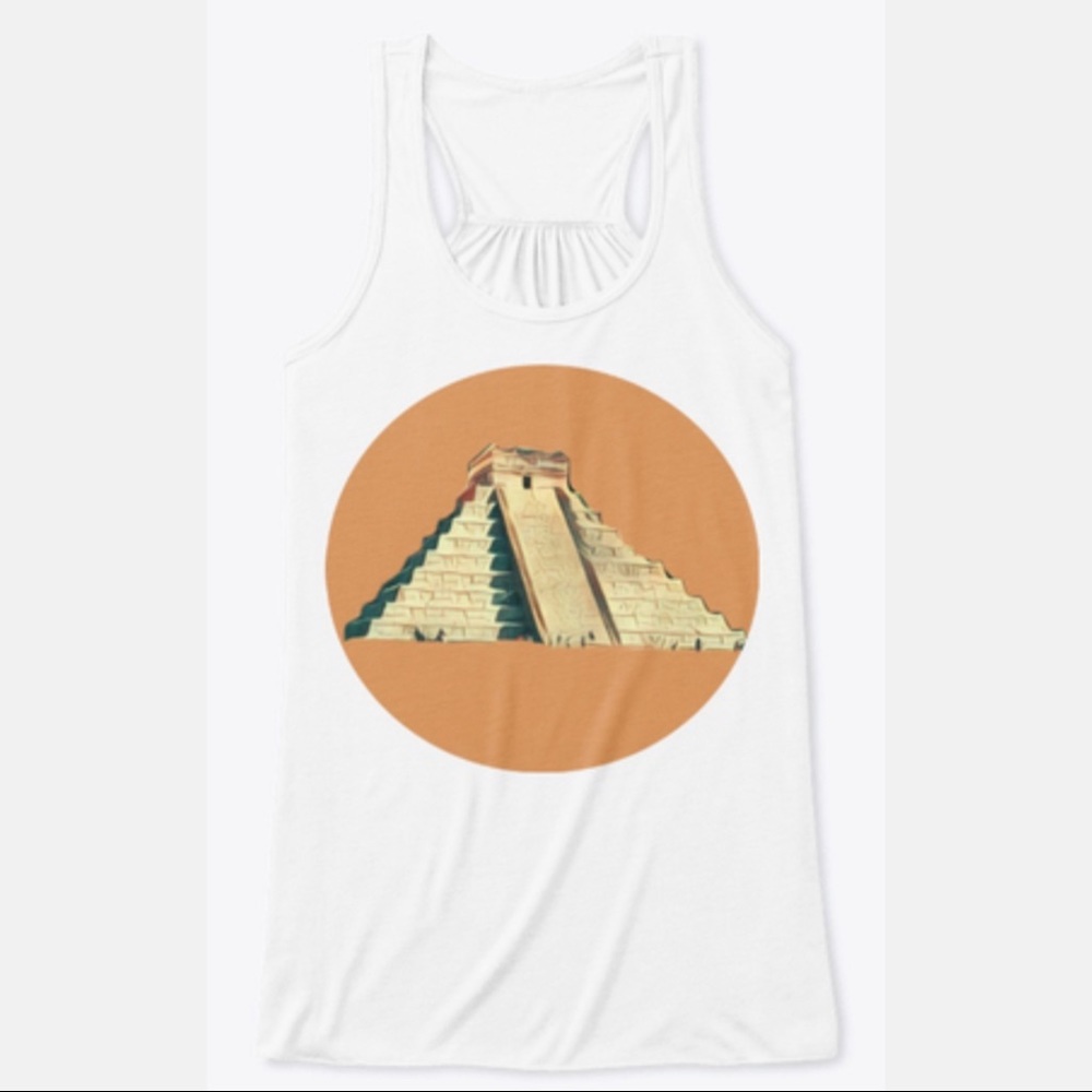 Casual tank top featuring -Chichen itza